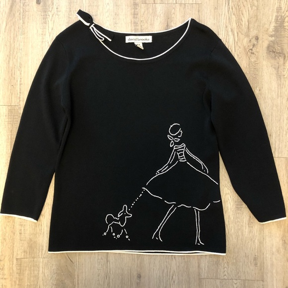 Poodle Top Black Sz S-M - Picture 1 of 6